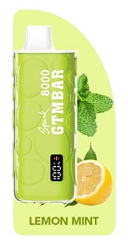 GTM Bar Spark 8000 одноразовый POD "Lemon mint" 20мг.